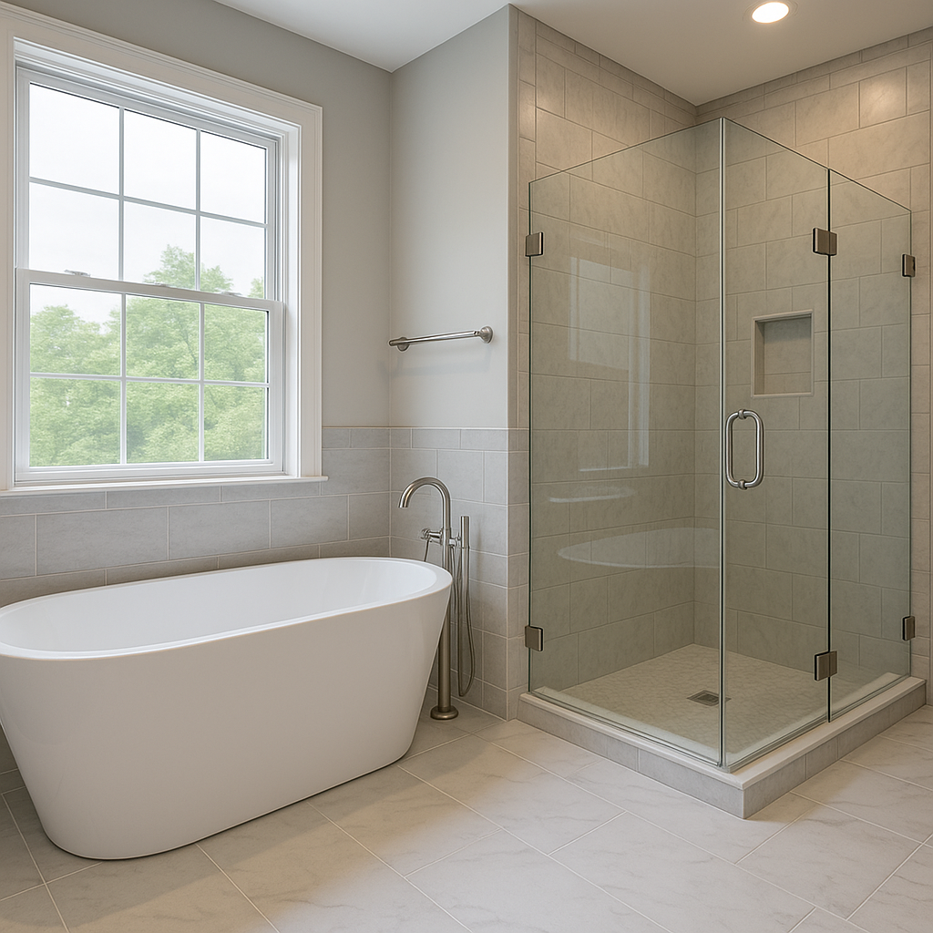 new tub and bathroom