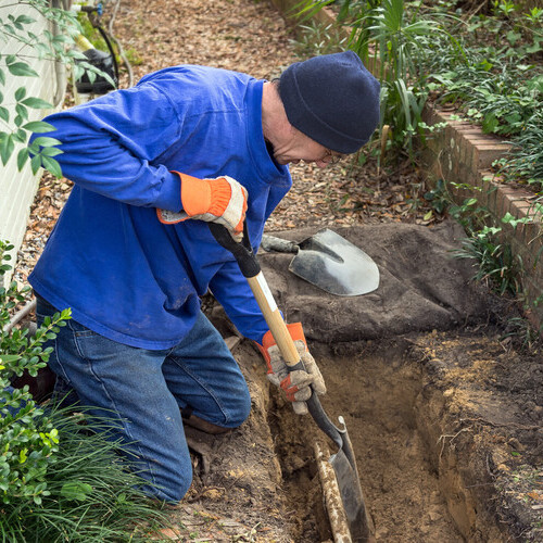 water or sewer line being repaired
